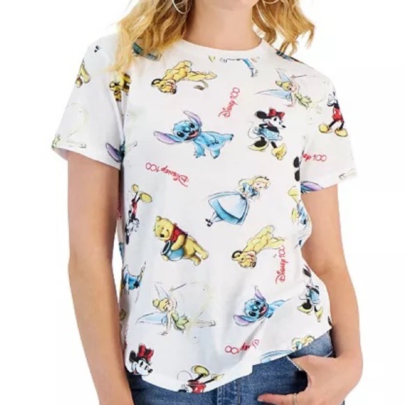 Disney Tops - Disney Mickey and Friends Disney100 Short Sleeve Tee Animation Pooh Stitch Sz L